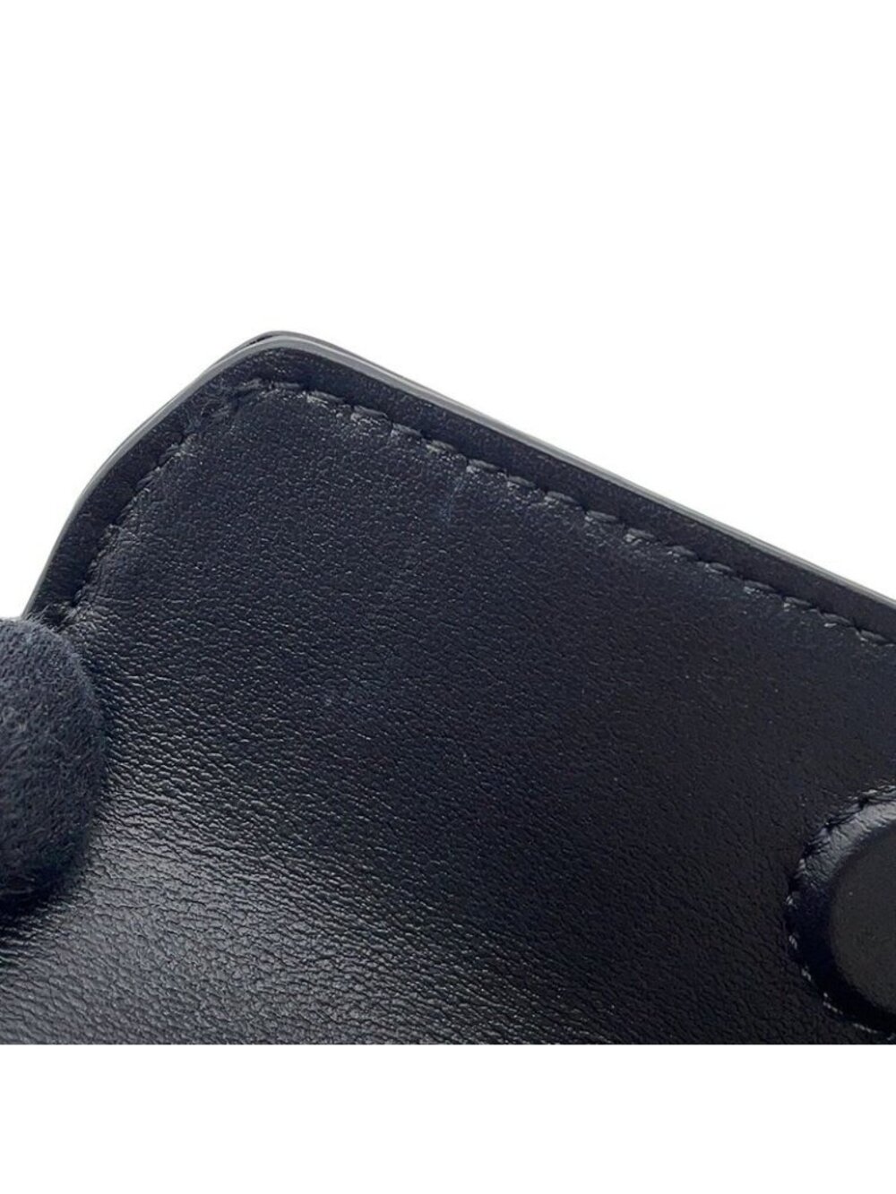 Celine Shoulder Bag Mini Triangle Logo Leather Pochette Black - Picture 9 of 10